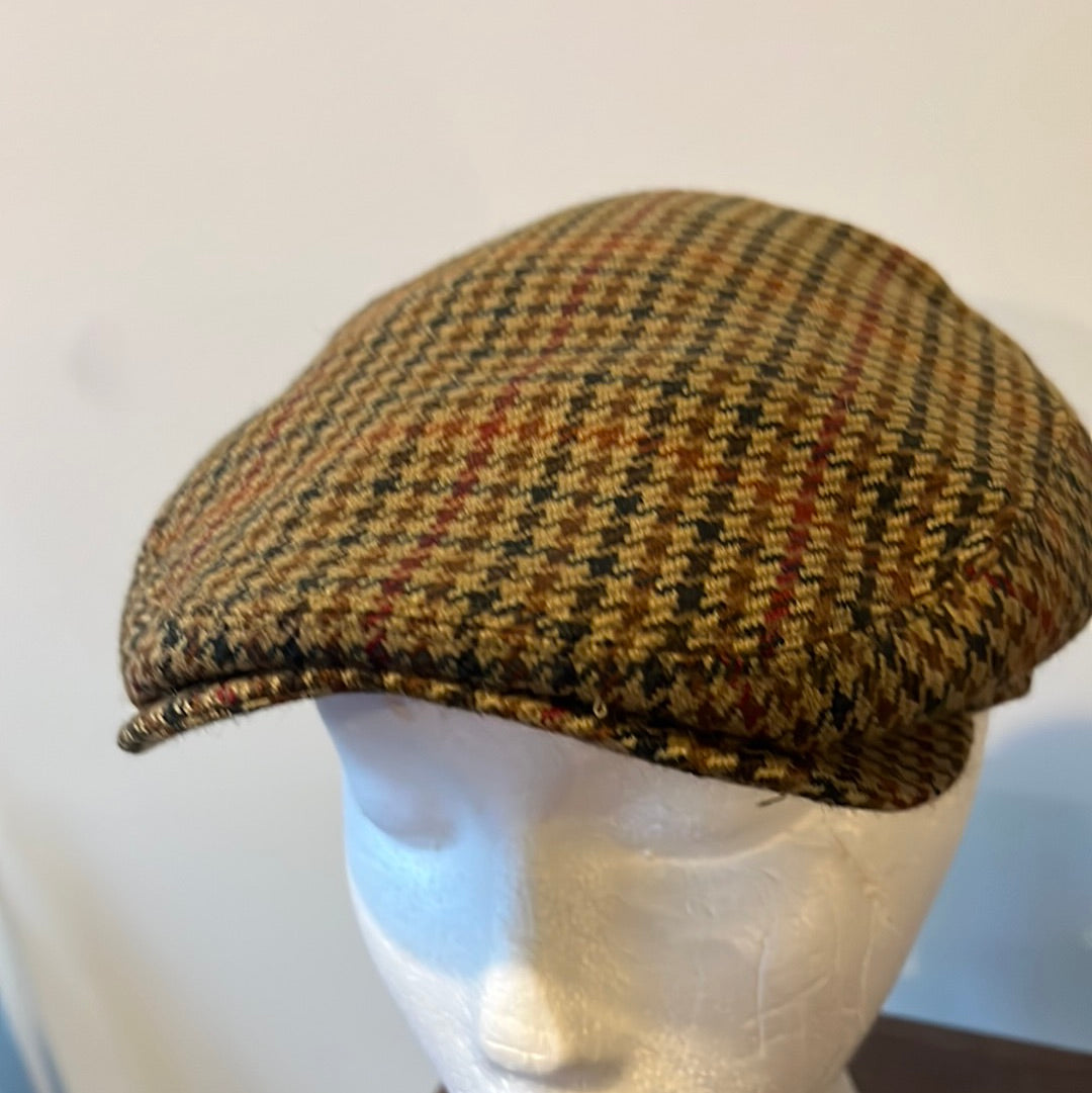 City Sport Cashmere and Wool men's houndstooth vintage newsboy cap, 58