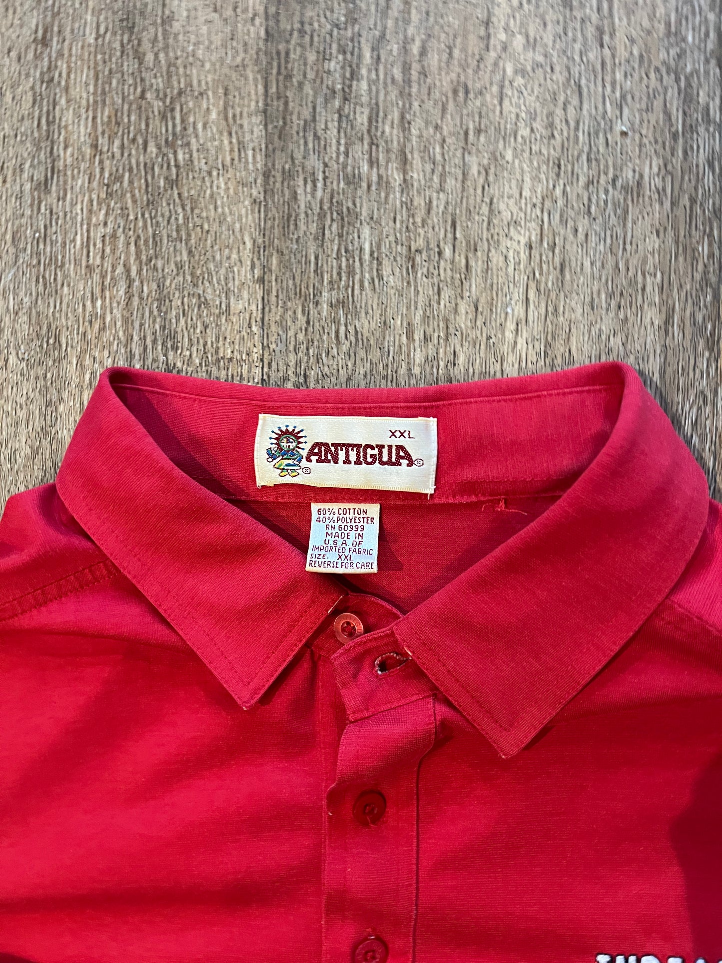 Antigua vintage Indiana Hoosiers 1987 Champs red polo shirt, XXL