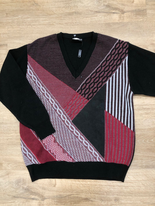 Franco Ponti Men's New wool blend 1980's v-neck sweater NWT, Medium
