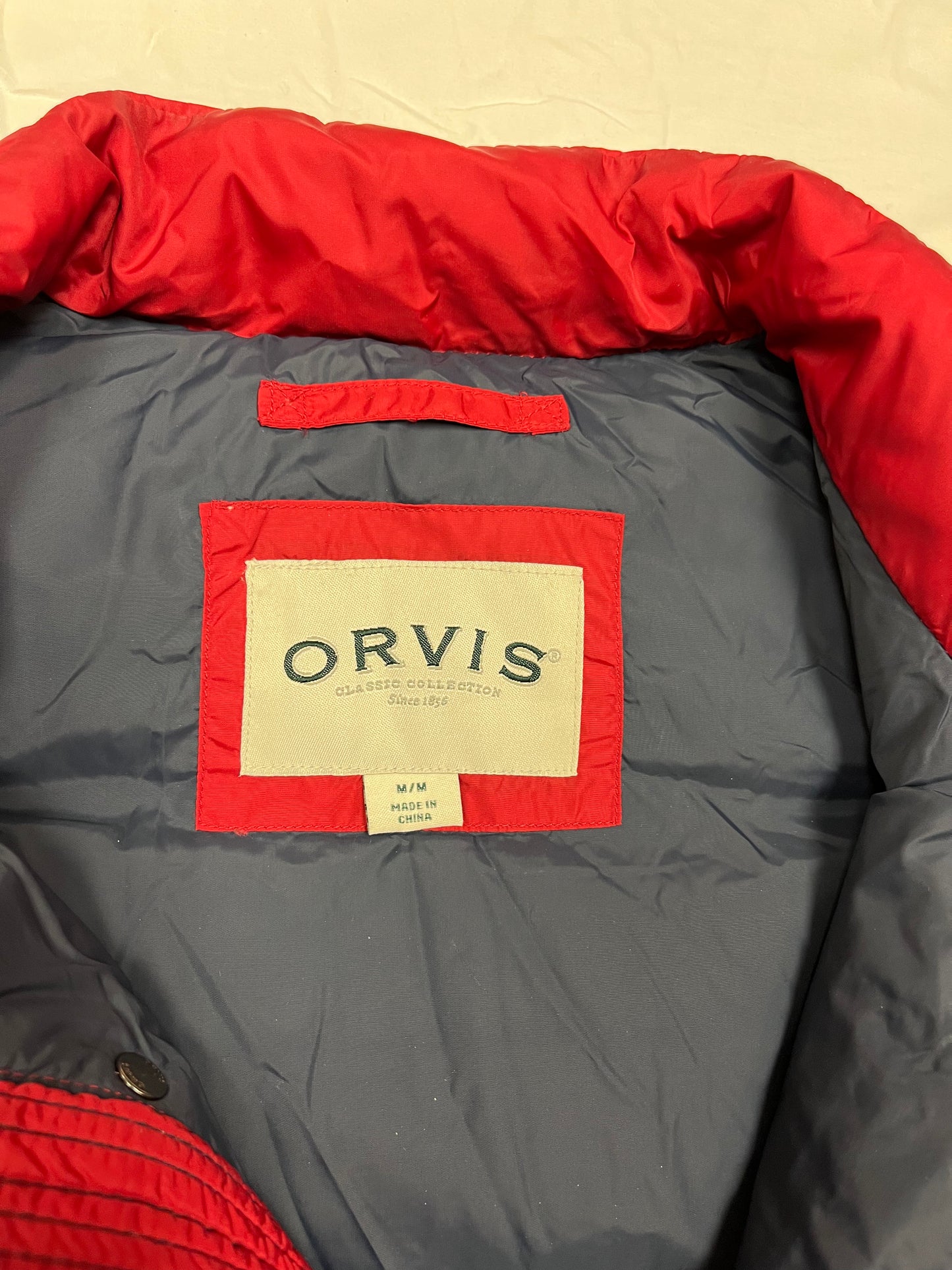Orvis Essex Men's Red Down Filled Puffer Vest, M