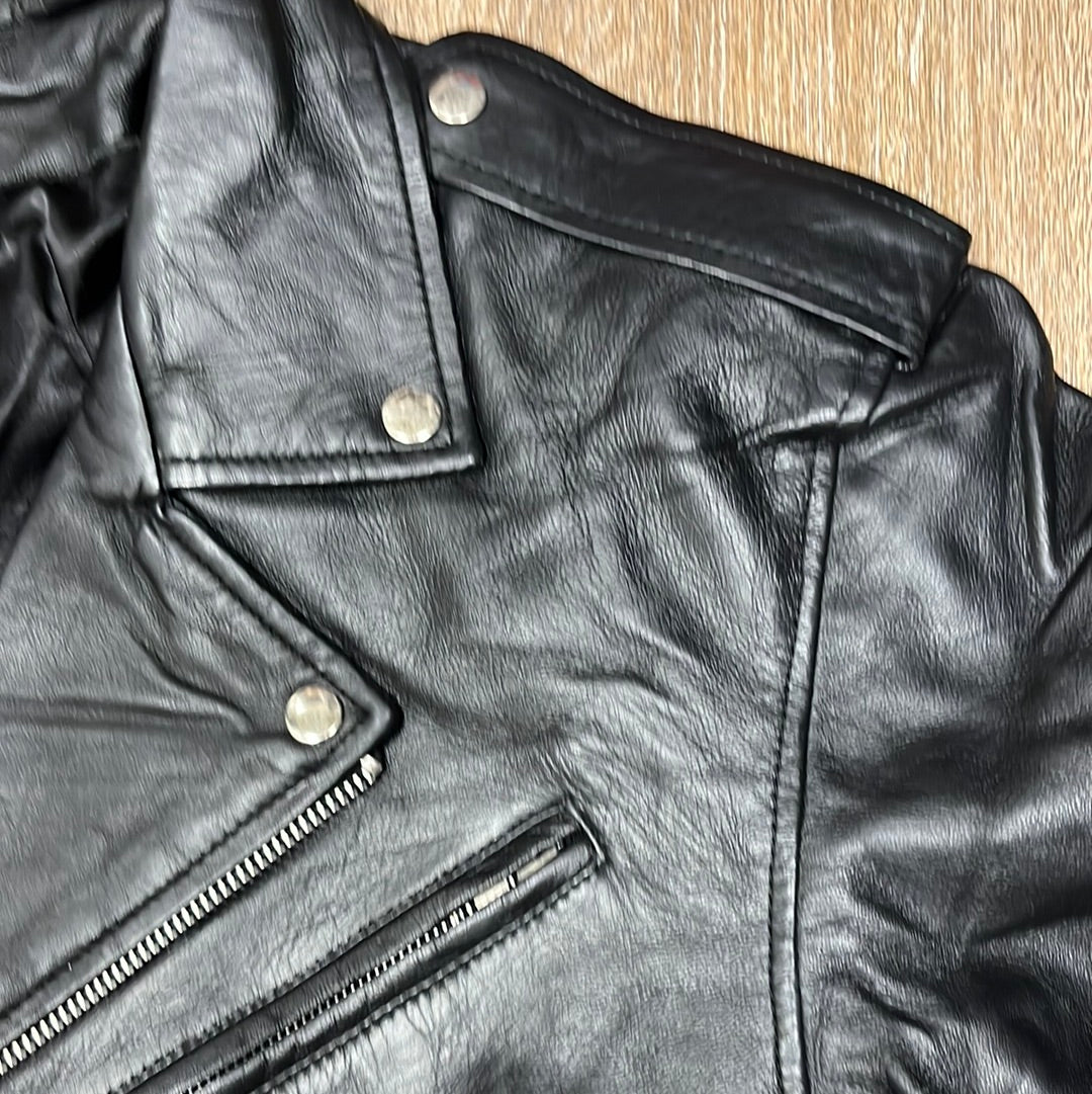 men's black Lambskin leather motorcyle jacket